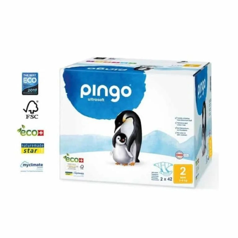 Pingo Couches Bio T2 écologiques bébés (3-6 KG) 2X42
