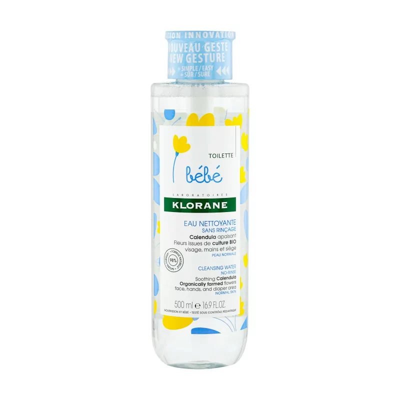 Klorane Bébé Eau Nettoyante Sans Rinçage Calendula 500ml