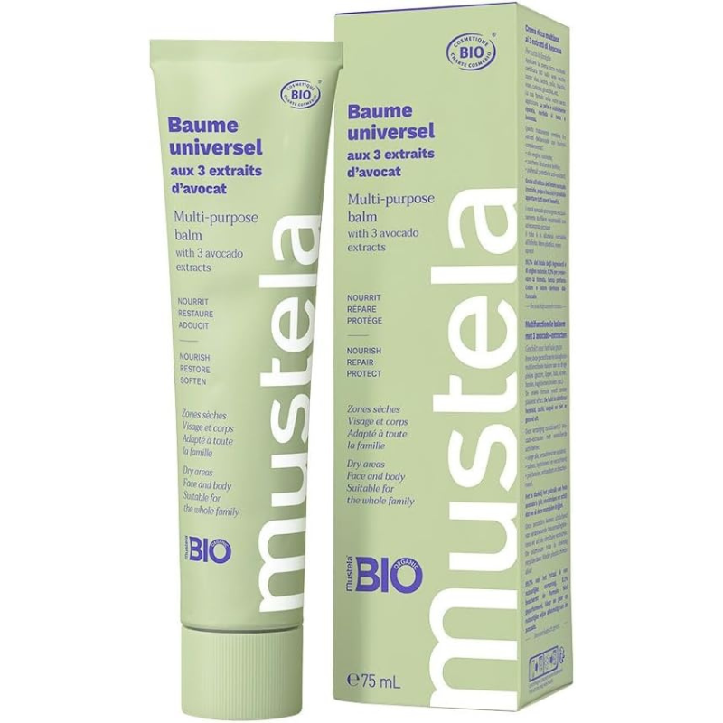 Mustela Crème Riche Multi-usages aux 3 Extraits d&#039;Avocat, Corps, Bébé et Famille 75ML