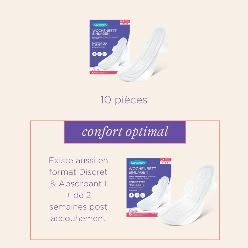 Lansinoh Serviettes maternité I Extra absorbantes I Dès l&#039;accouchement 0-2
