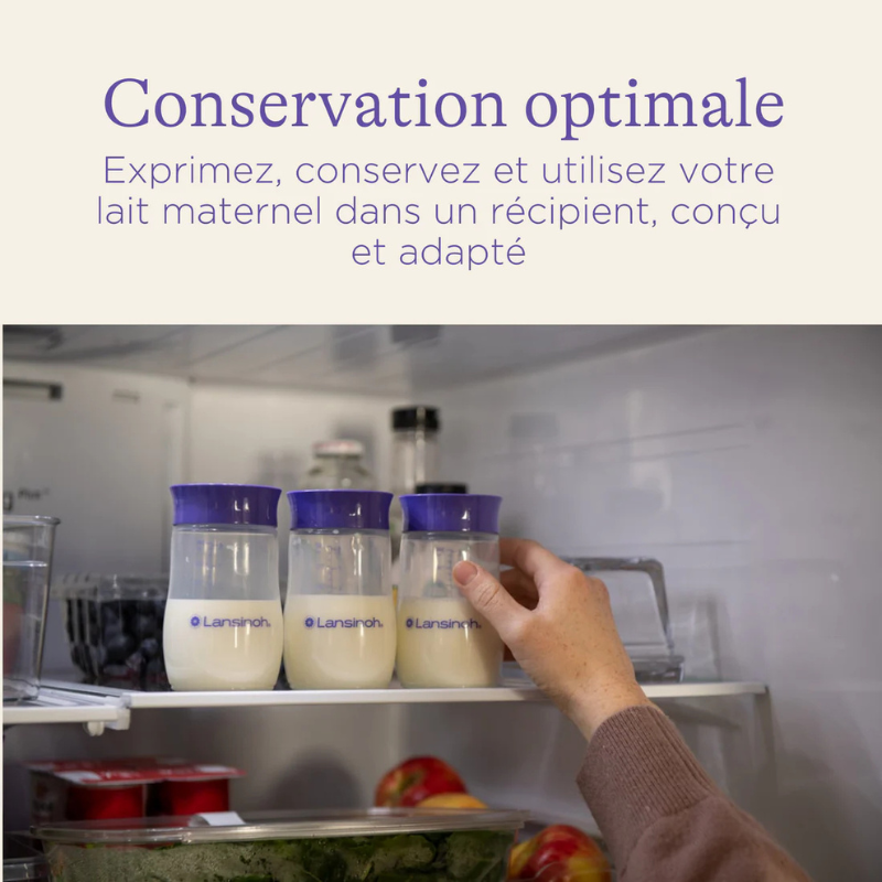 Pots de conservation de lait maternel  4 x 160 ml