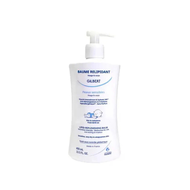 Offre  Gilbert Gel Nettoyant - Baume Relipidant 400ml = Eau Nettoyante 400ml