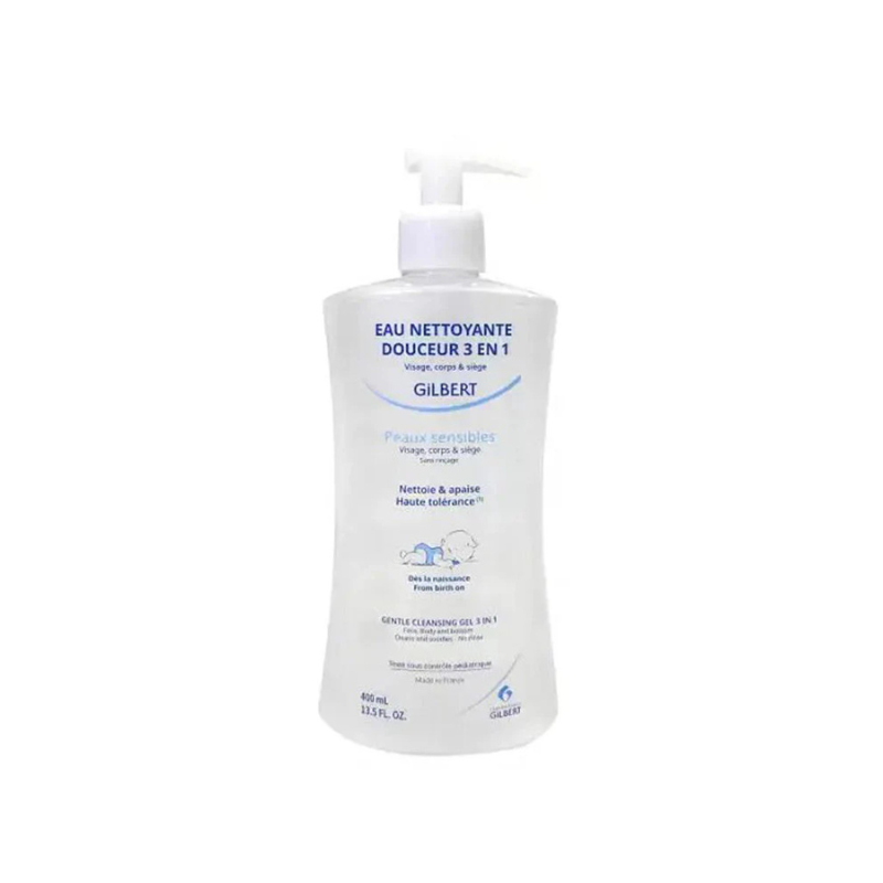Offre  Gilbert Gel Nettoyant - Baume Relipidant 400ml = Eau Nettoyante 400ml
