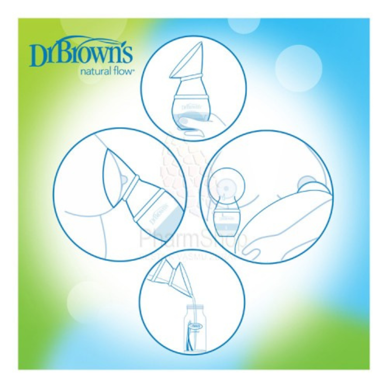 Dr. Brown&#039;s Tire lait en silicone + Biberon 120ml Cole étroit