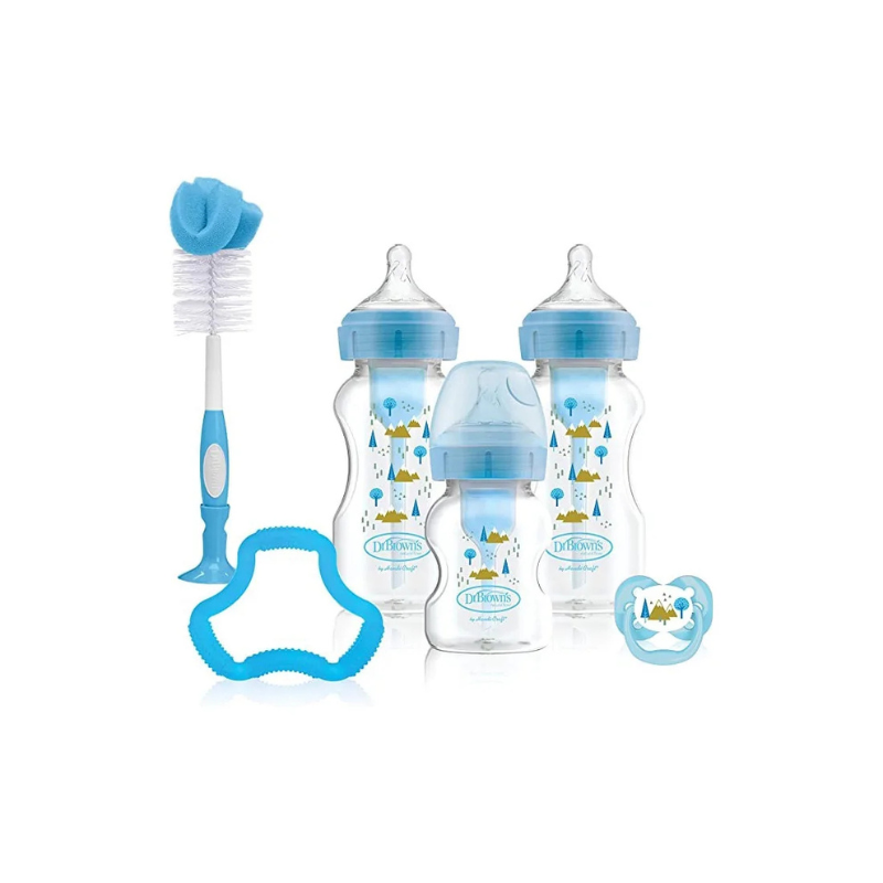 Dr Brown&#039;s Pack cadeau Biberons Anti-coliques à Cole large - Bleu
