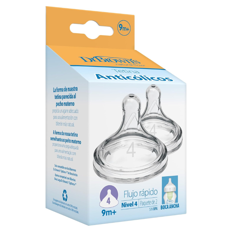 Dr. Brown&#039;s Tétine silicone Options+ Large bouche Niveau 4 +9 mois