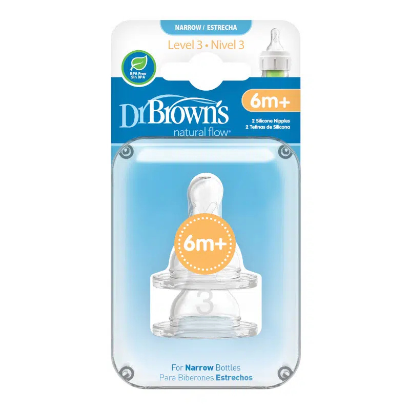 Dr. Brown’s Pack de 2 tétines Cole étroit L3 6M+
