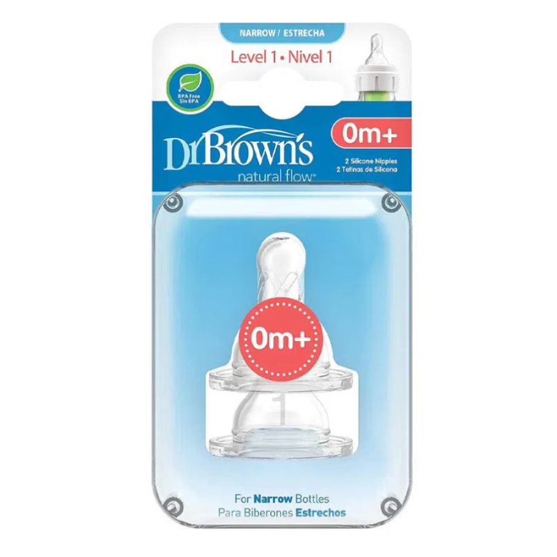 Dr. Brown’s Pack de 2 tétines Cole étroit L1 0M+