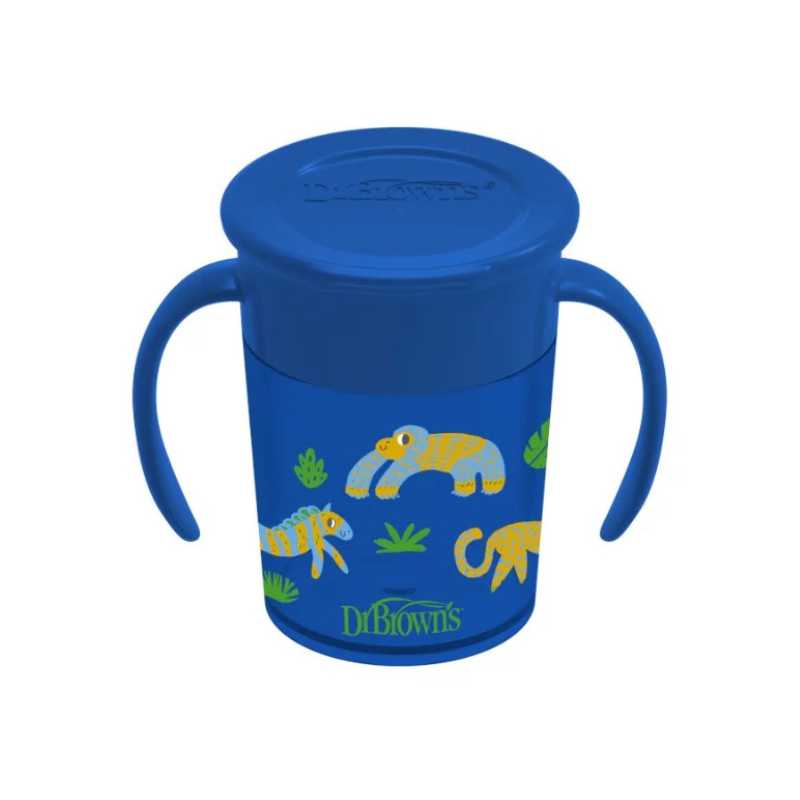 DR.BROWN’S Tasse Cheers 360 Avec Poignées, 7 Oz/250 Ml, Blue 1 Paquet