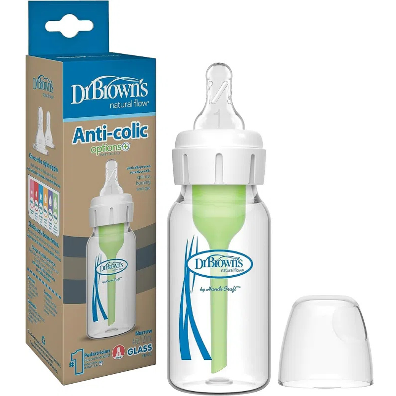 DR BROWNS Biberon en verre étroite anti-colique de 120 ml
