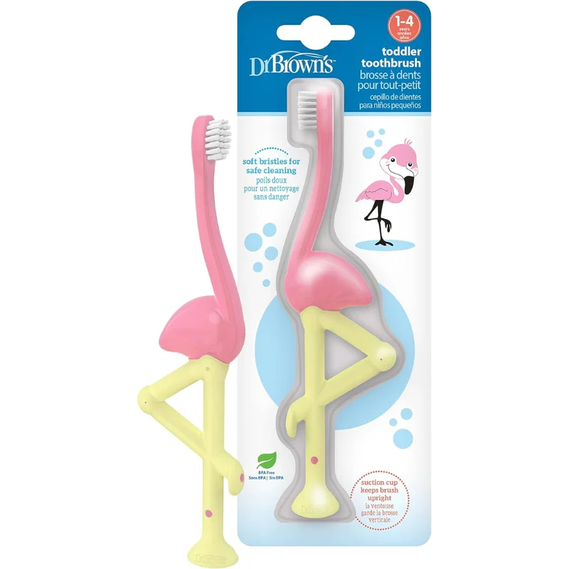 Dr. Brown’s Flamingo Brosse à dents pour enfant Rose