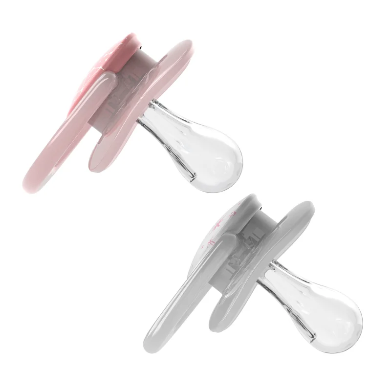 Dr. Brown’s Sucette symétrique phase 1 rose – gris pack de 2