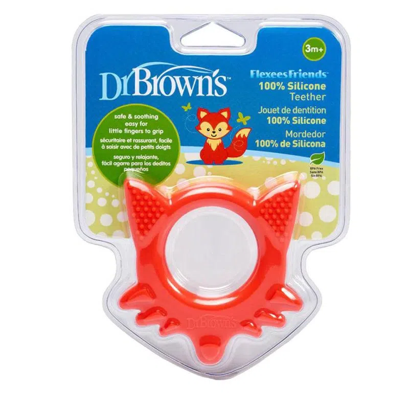 Dr. Brown’s Anneau de dentition Flexees Friends Renard 3M+ – Rouge