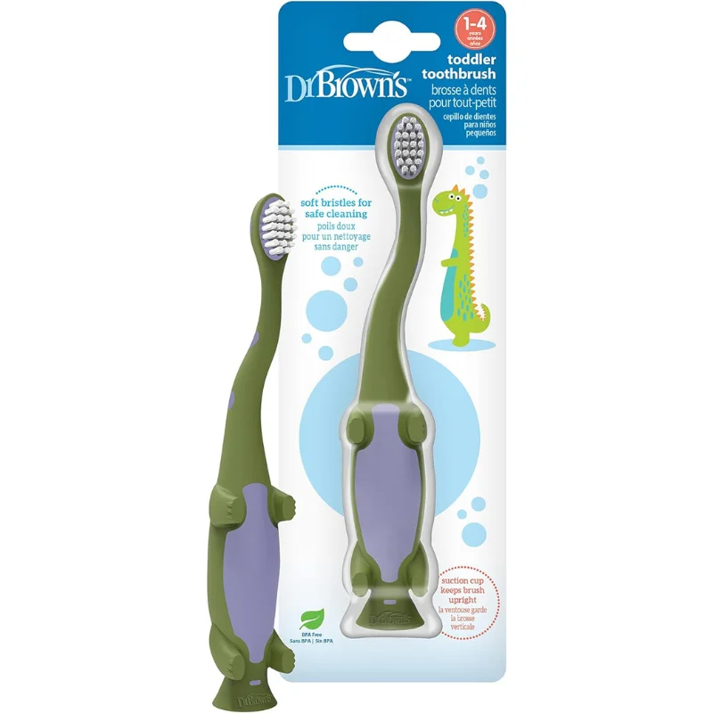 Dr. Brown’s Brosse à dents dinosaure pour tout-petit – vert