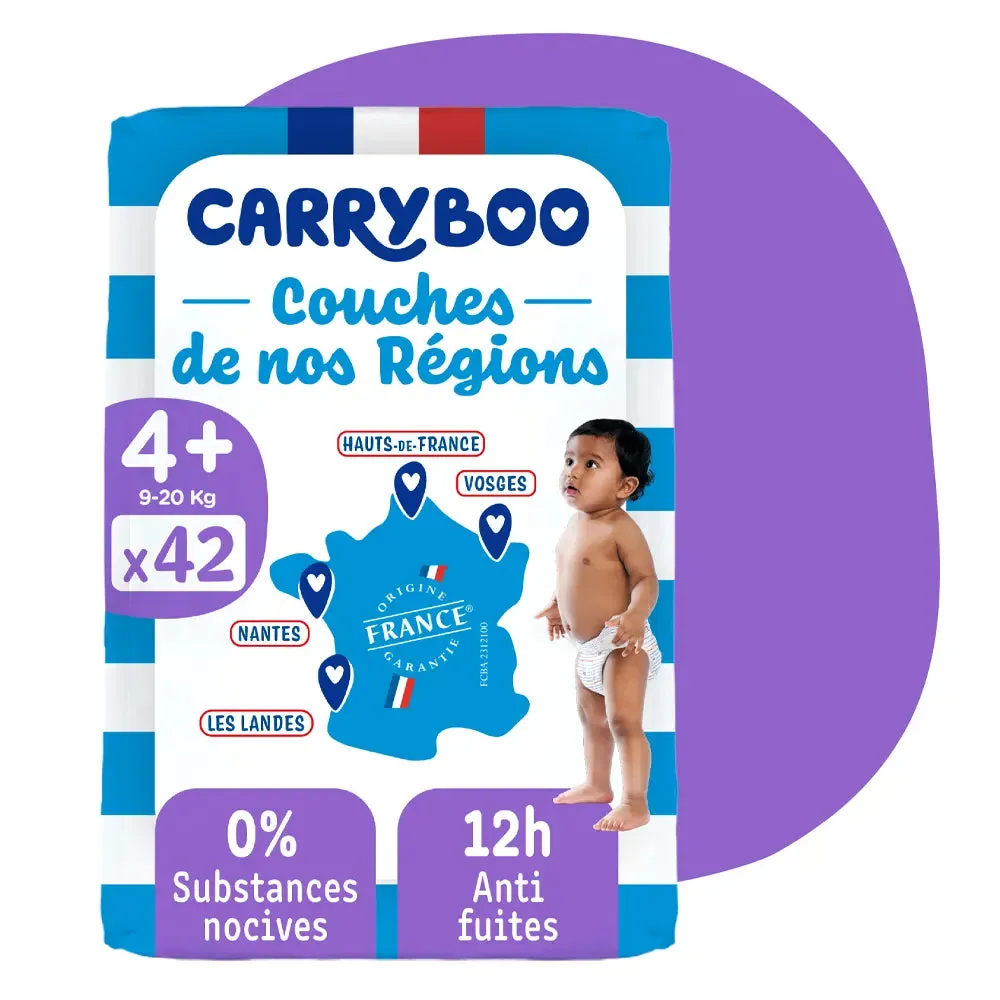 Carryboo Couches Écologiques Taille 4+ (9-20kg) 42 unités