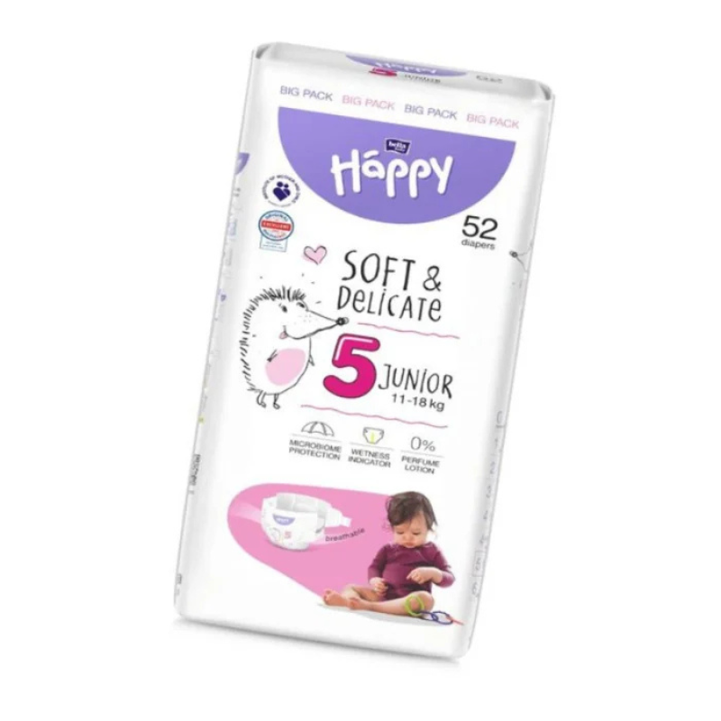 Couches Happy Taille 5 (12-25kg) 52 unités