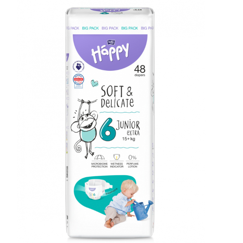 Couches Happy Taille 6 (15+kg) 48 unités