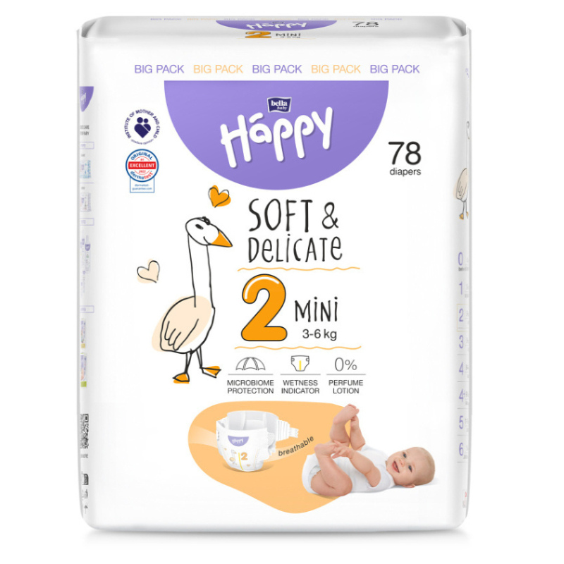 Couches Happy Baby taille 2 (3-6 kg) - 78 pièces