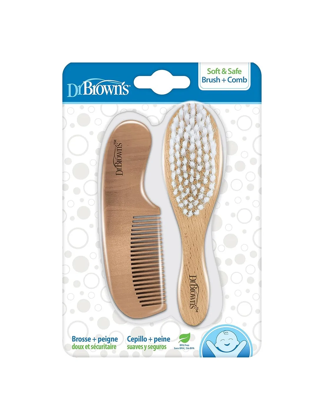 Brosse et peigne en bois tendre du Dr Brown&#039;s