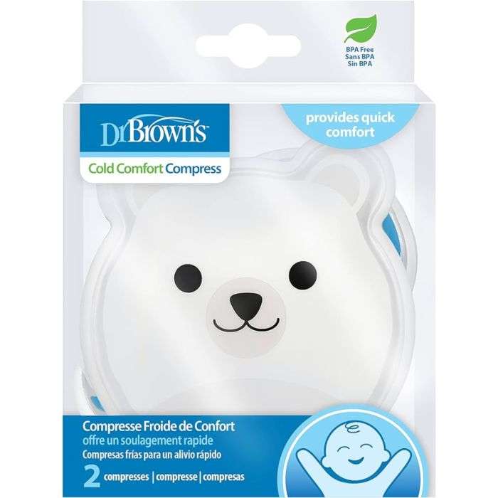 Dr Brown&#039;s Compresse Froide Confort 2 Compresses Ours Polaire et Baleine