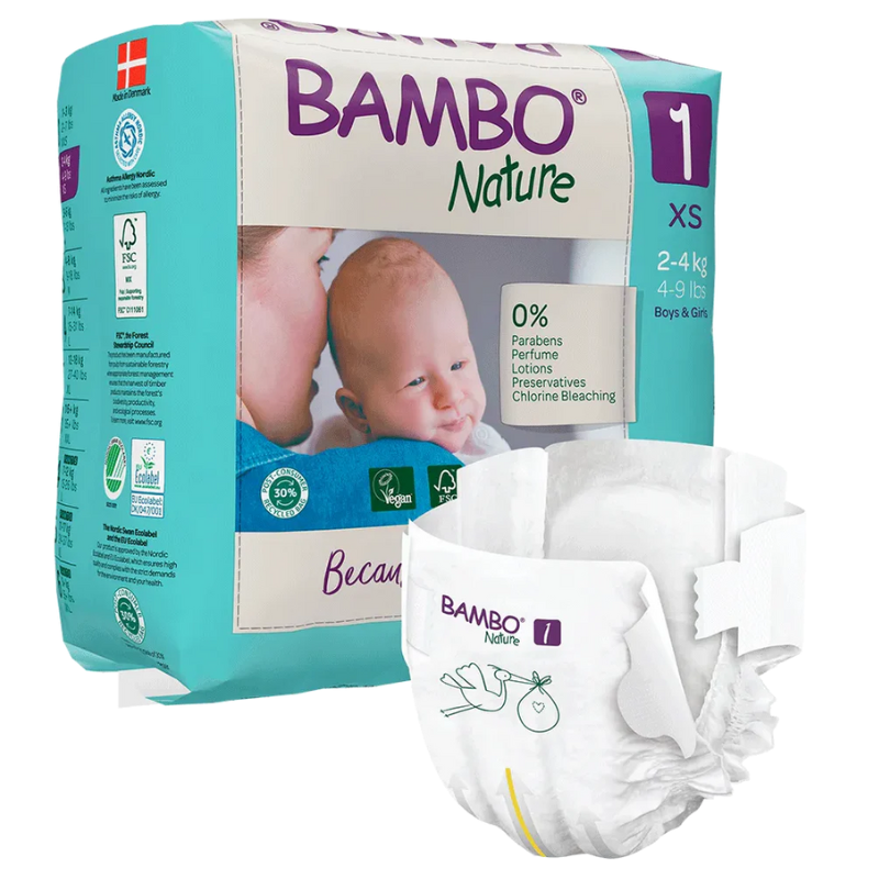 Couches Bambo Nature Taille 1 (2-4kg) 22 unités