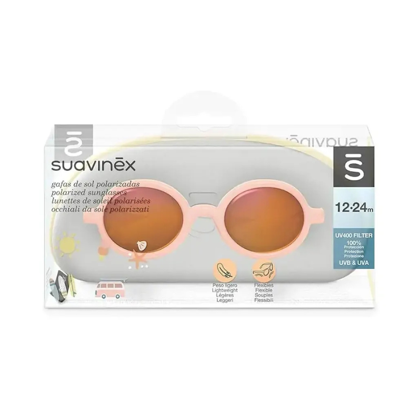 Suavinex Lunettes de Soleil Bébé Forme Ronde12-24Mois - Rose
