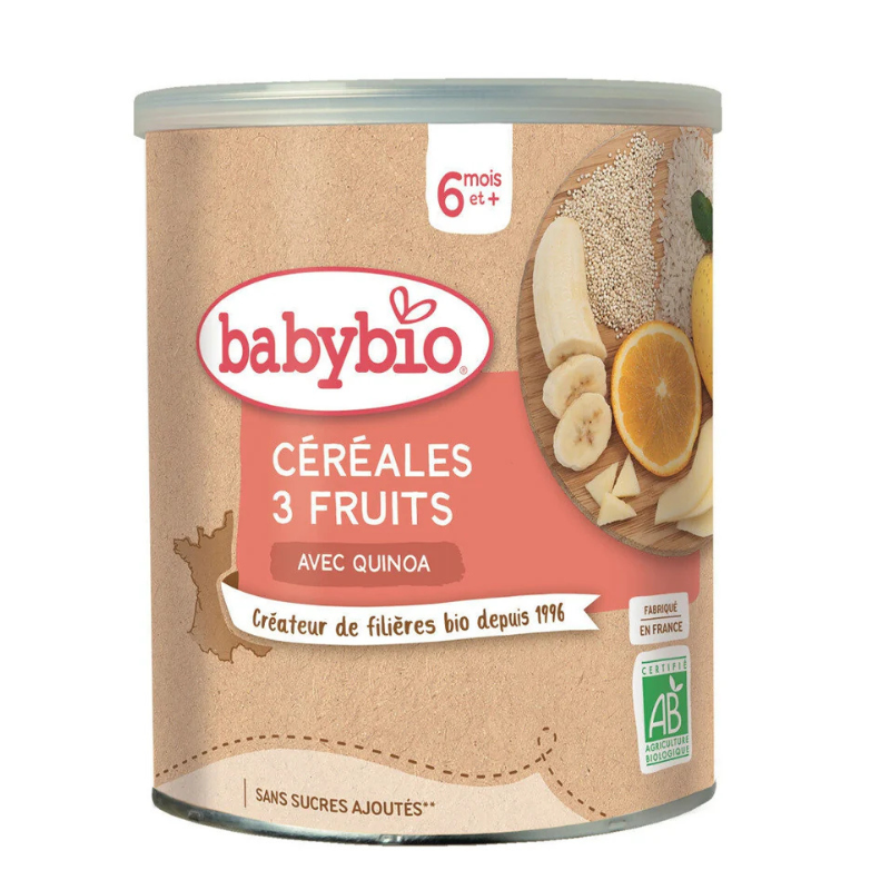 Babybio Céréales 3 Fruits avec Quinoa 220g