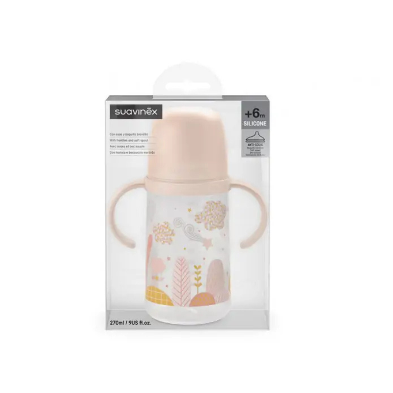 Suavinex Biberon &quot;Dreams&quot; Anti-fuites 6m+ avec Poignées 270ml - Rose