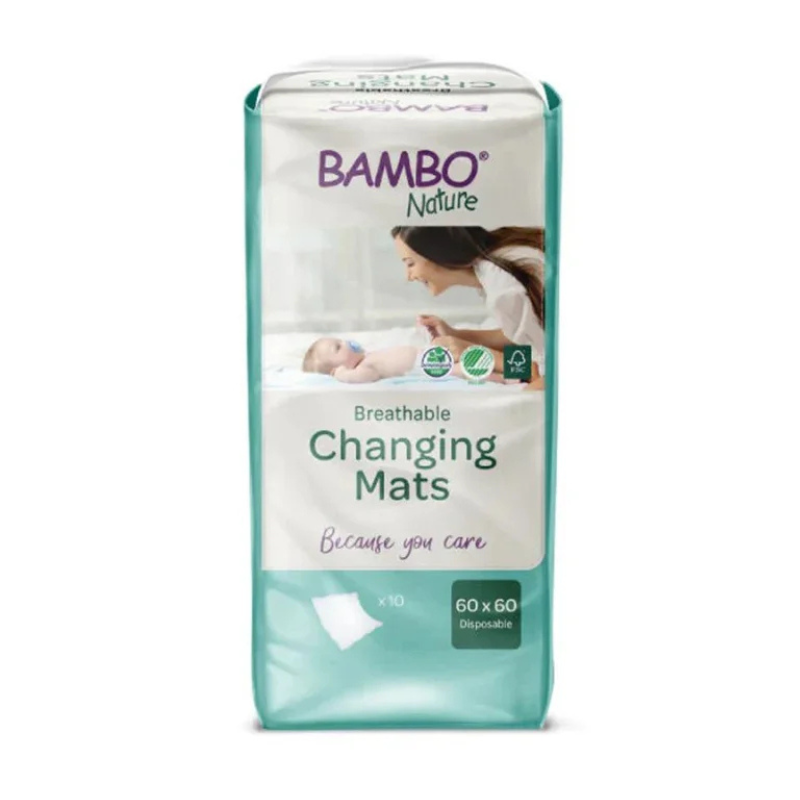 Bambo Nature Tapis de Change 60x60cm – 10 Unités