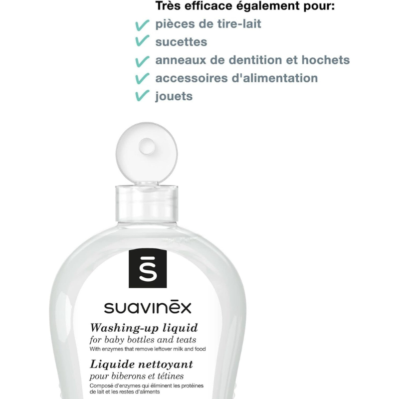 Suavinex, Liquide Vaisselle pour Biberons, Tétines et Accessoires 500ml