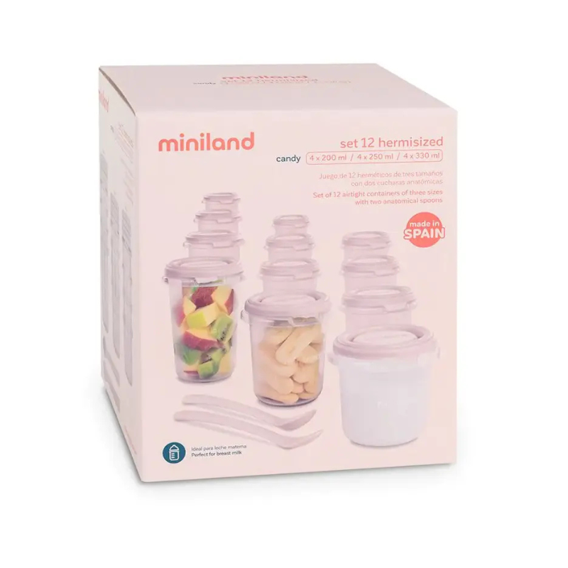 Miniland Set de 12 Pots de Conservation Candy