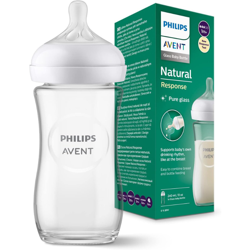 Philips Avent Biberon en verre à Réponse Naturelle – biberon de 240 ml