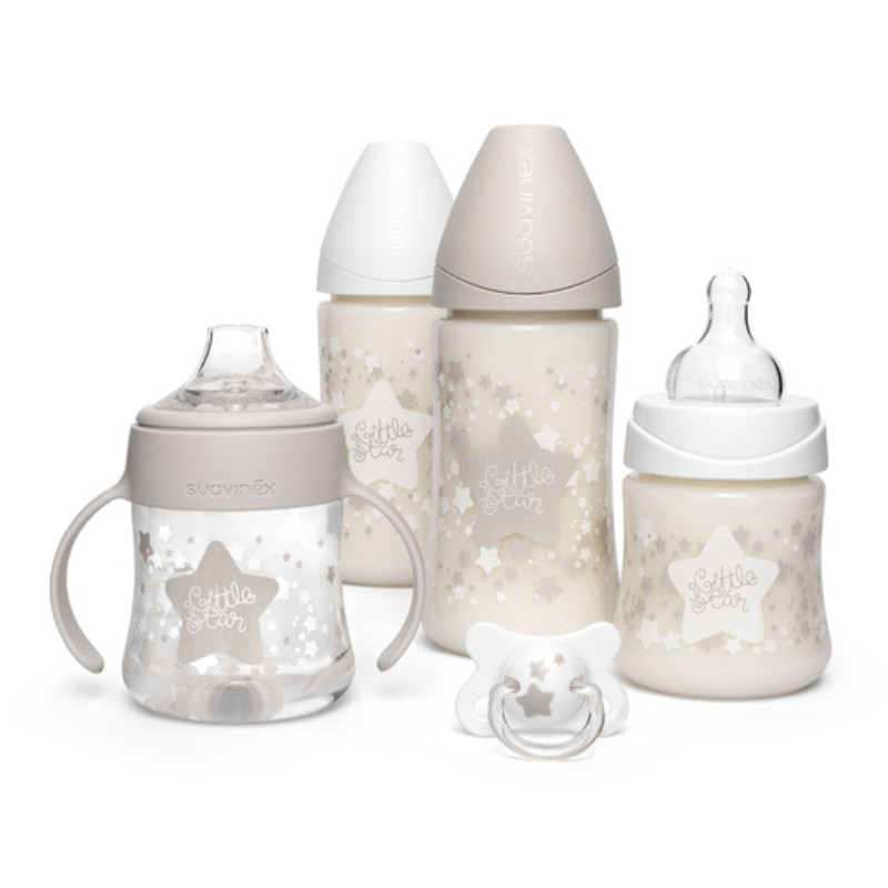 Suavinex – Coffret biberon My Essentials blanc/gris