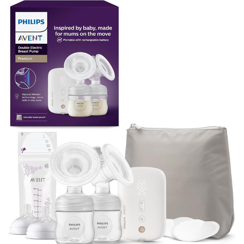 Philips Avent - Tire-lait électrique double, qualité hospitalière et moteur rechargeable, inspiré par la tétée naturelle de bébés