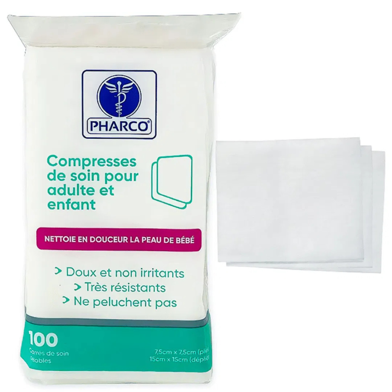 Pharco Carres de Soin 7.5cm X 7.5cm 100u