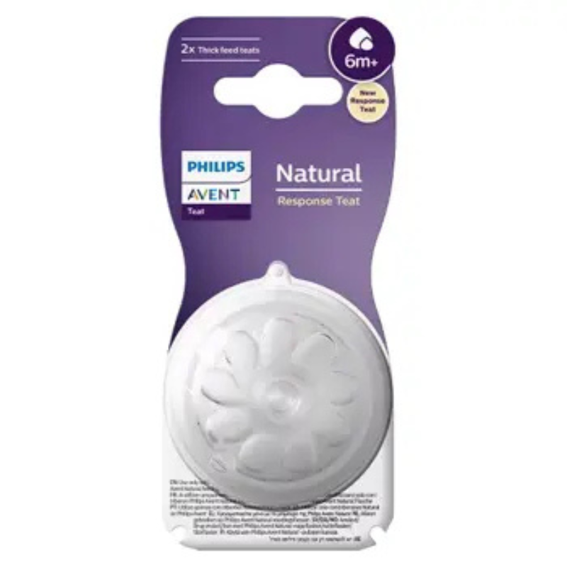 Philips Avent Lot de 2 tétines Natural Response 6 mois+ débit liquides épaissis