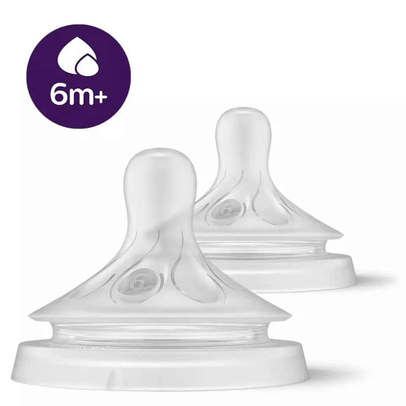 Philips Avent Lot de 2 tétines Natural Response 6 mois+ débit liquides épaissis