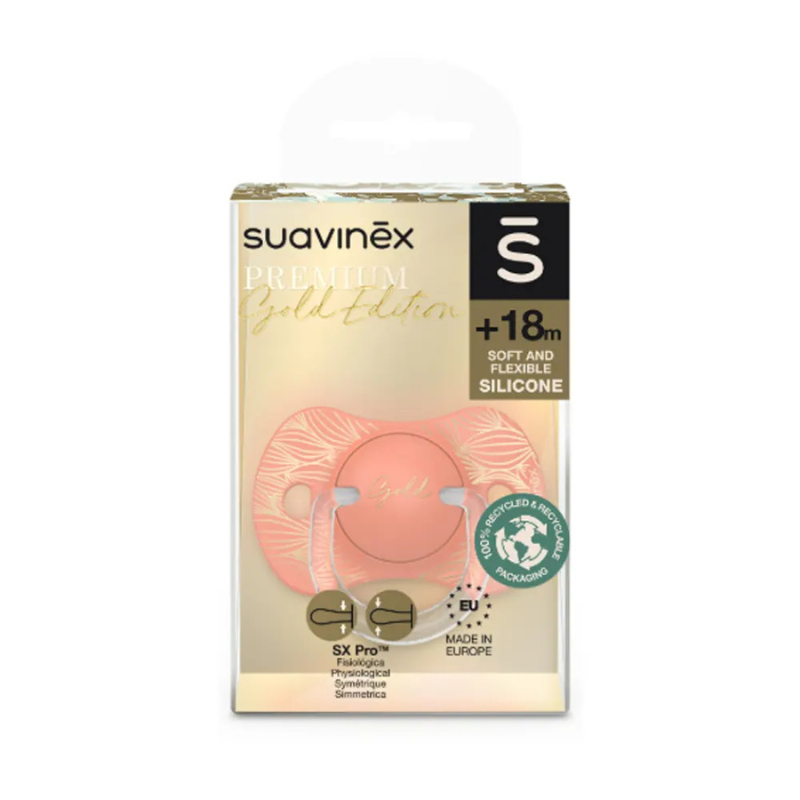 Suavinex Sucette Premium Silicone SX Pro orange - doré - 18M+
