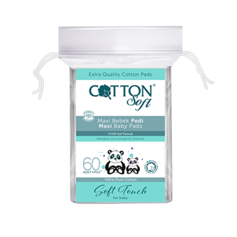 Serviettes hygiéniques Maxi en coton doux pour bébé - 60 pièces