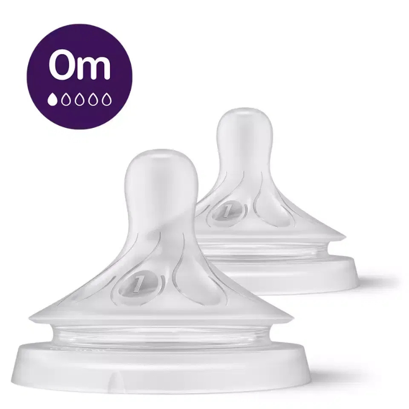 Philips Avent Lot de 2 tétines Natural 3.0 – 0 mois débit nouveau nés