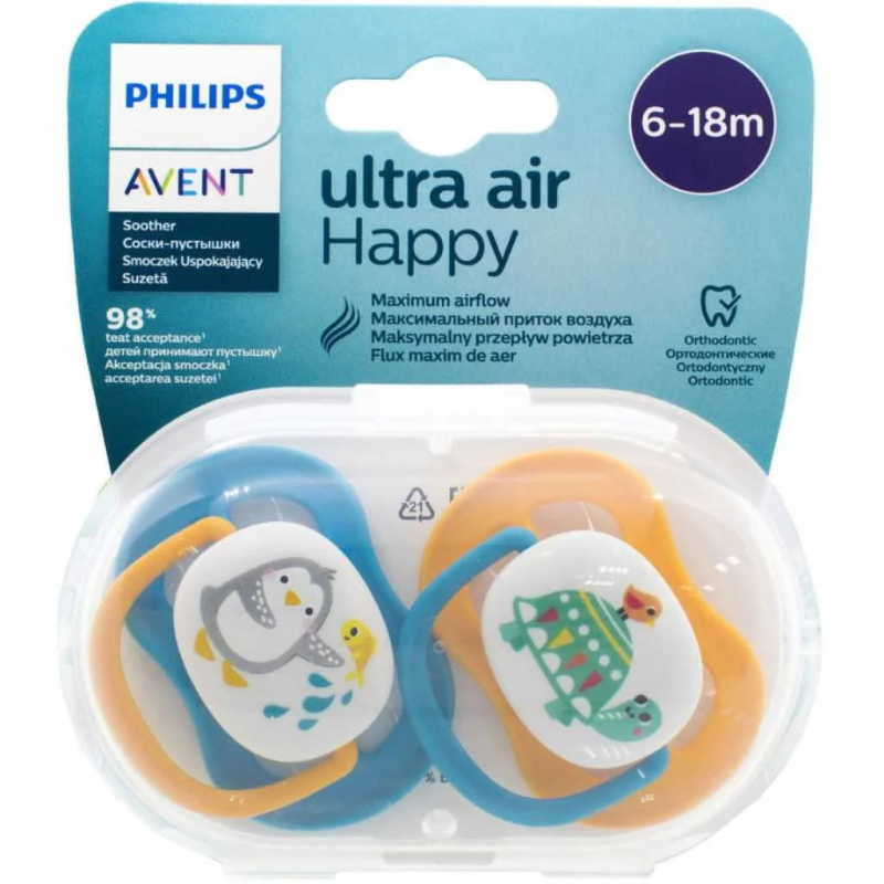 AVENT Sucettes 6-18 Mois Garçon (2 PIECES )