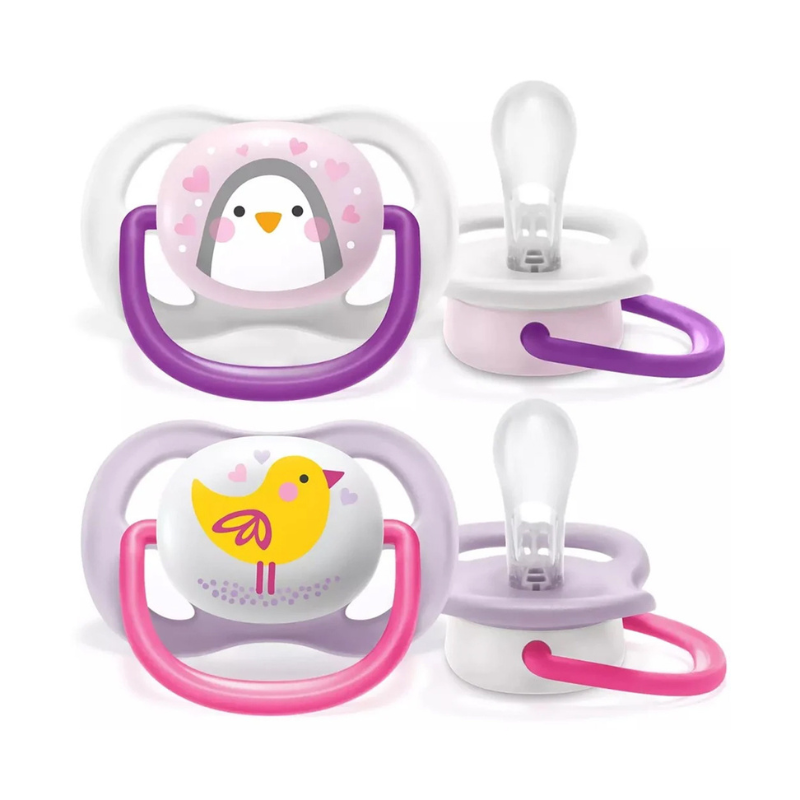 AVENT 2 Sucette ULTRA Air Animals Filles 0-6 Mois