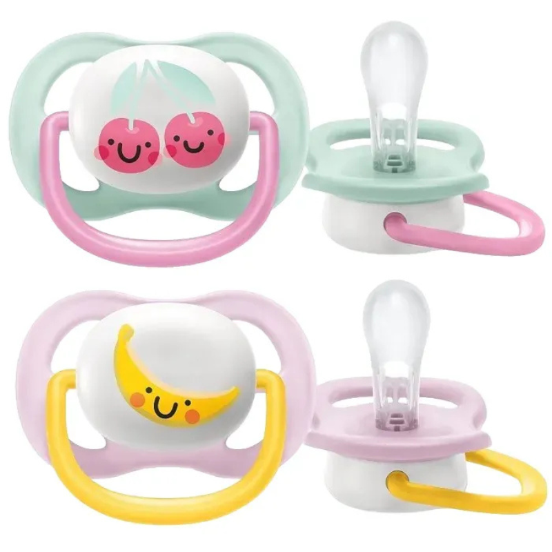 Philips Avent sucettes Ultra Air Happy 0-6 mois Banane-Cerise