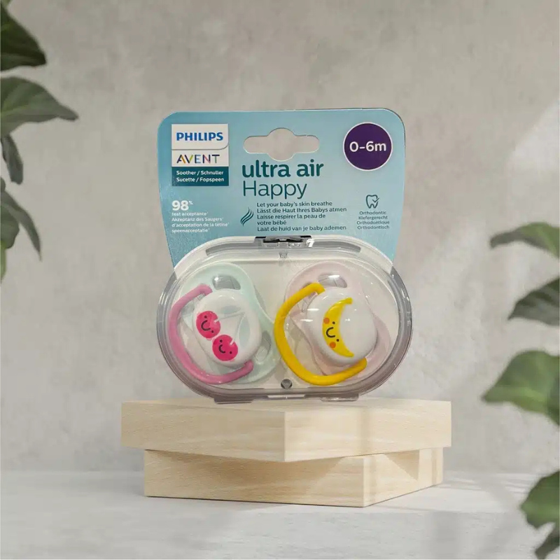 Philips Avent sucettes Ultra Air Happy 0-6 mois Banane-Cerise
