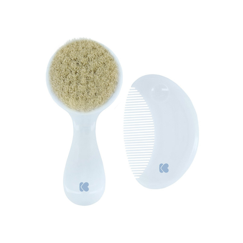 Kikkaboo Peigne et brosse à poils naturels Savanna Bleu