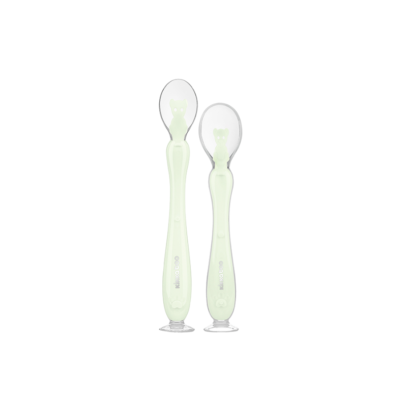 Kikkaboo Cuillères en silicone avec ventouse 2pcs Mint