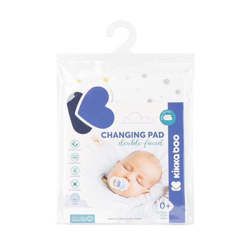 Kikkaboo Tapis à langer double face jersey/éponge 50/70 Pois