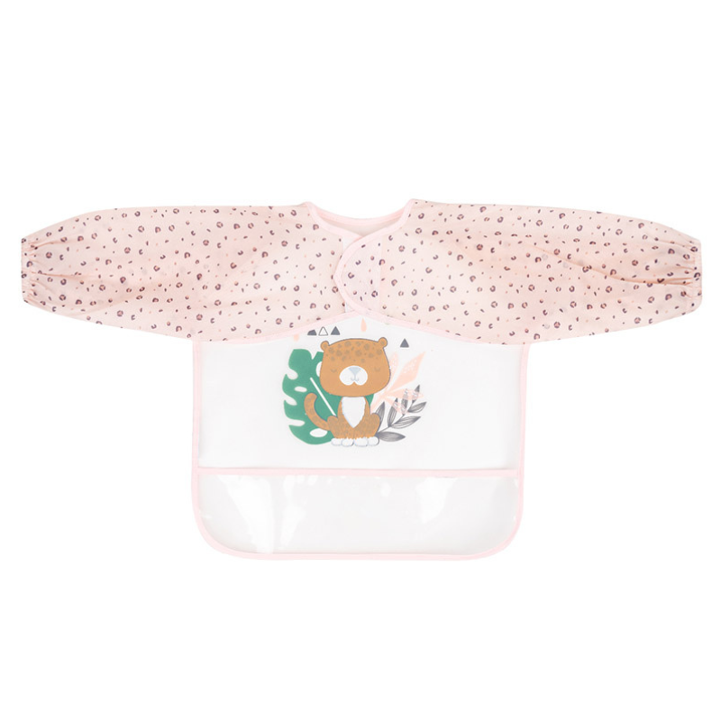 Bavoir manches longues ЕVA avec ramasse-miettes Savanna Pink