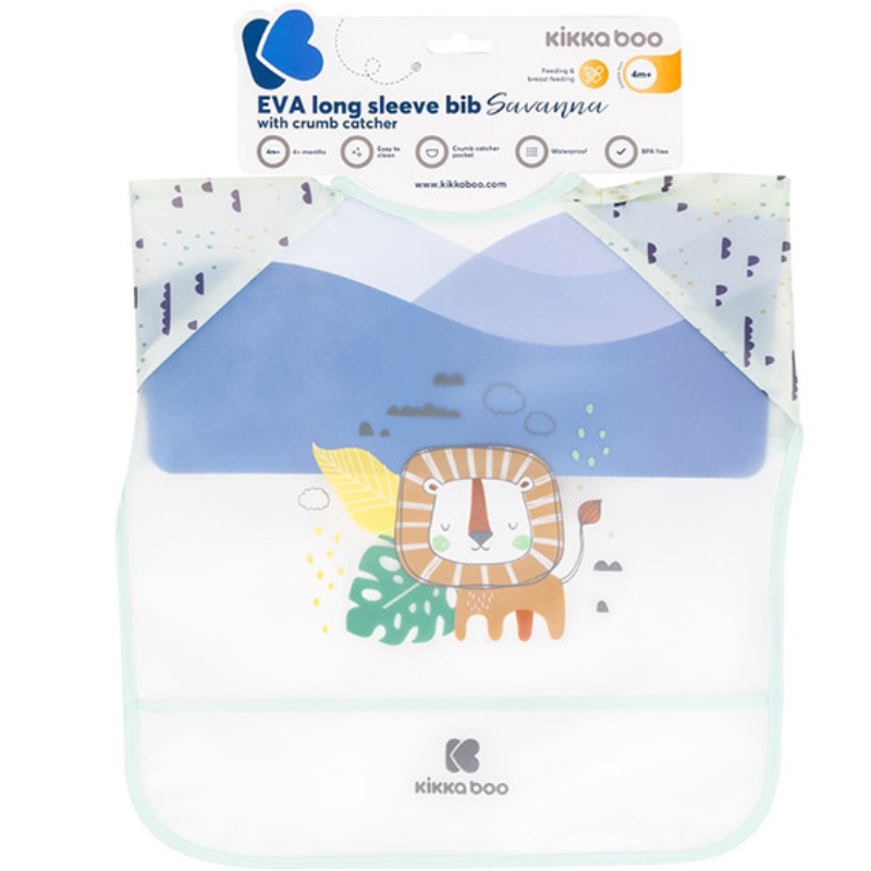 Bavoir manches longues ЕVA avec ramasse-miettes Savanna Mint