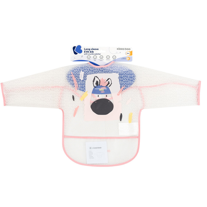 Bavoir manche longue avec manche et ramasse miette Arty Rose